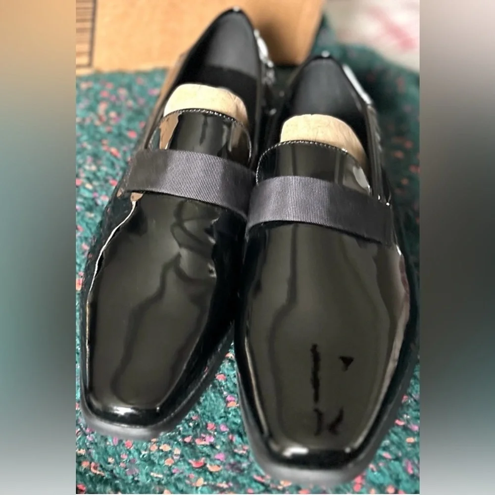 Calvin Klein Bernard Patent Leather Loafers NWT Black Slip-On Size 10 Wide